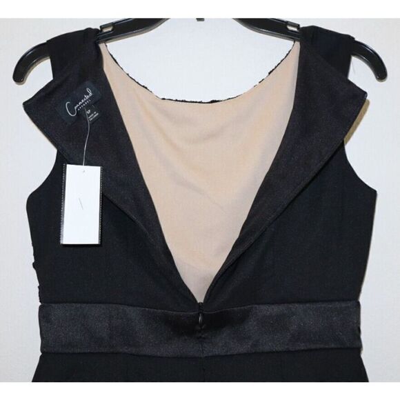 Connected Apparel Women's Petite Sz 6 Black/Nude Lace Combo Sheath Dress $79 - Picture 4 of 7